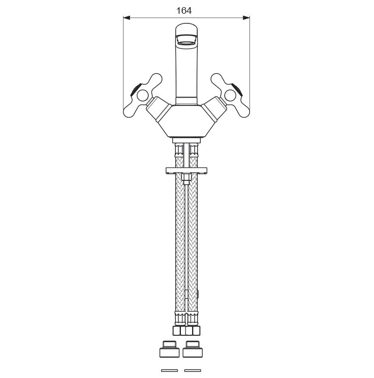 Схема смесителя для умывальника Vidima (Видима) Ретро арт.119