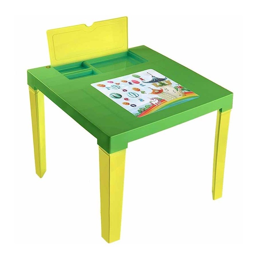 Детский стол "Аладин" с подставкой и отсеком для карандашей (зелёный) арт.164