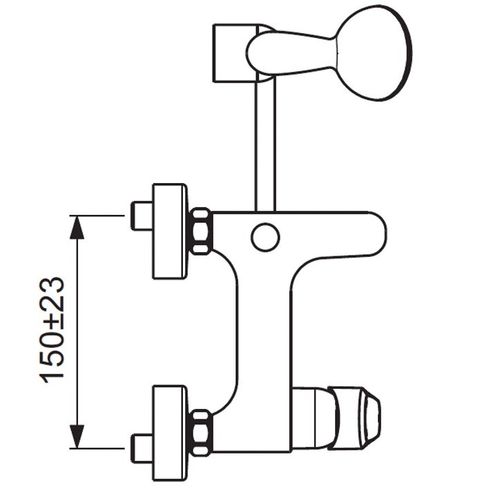 Смеситель для ванны (короткий неповоротный излив) Vidima-Balance 267 (схема)